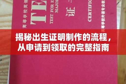 亚东揭秘出生证明制作的流程，从申请到领取的完整指南
